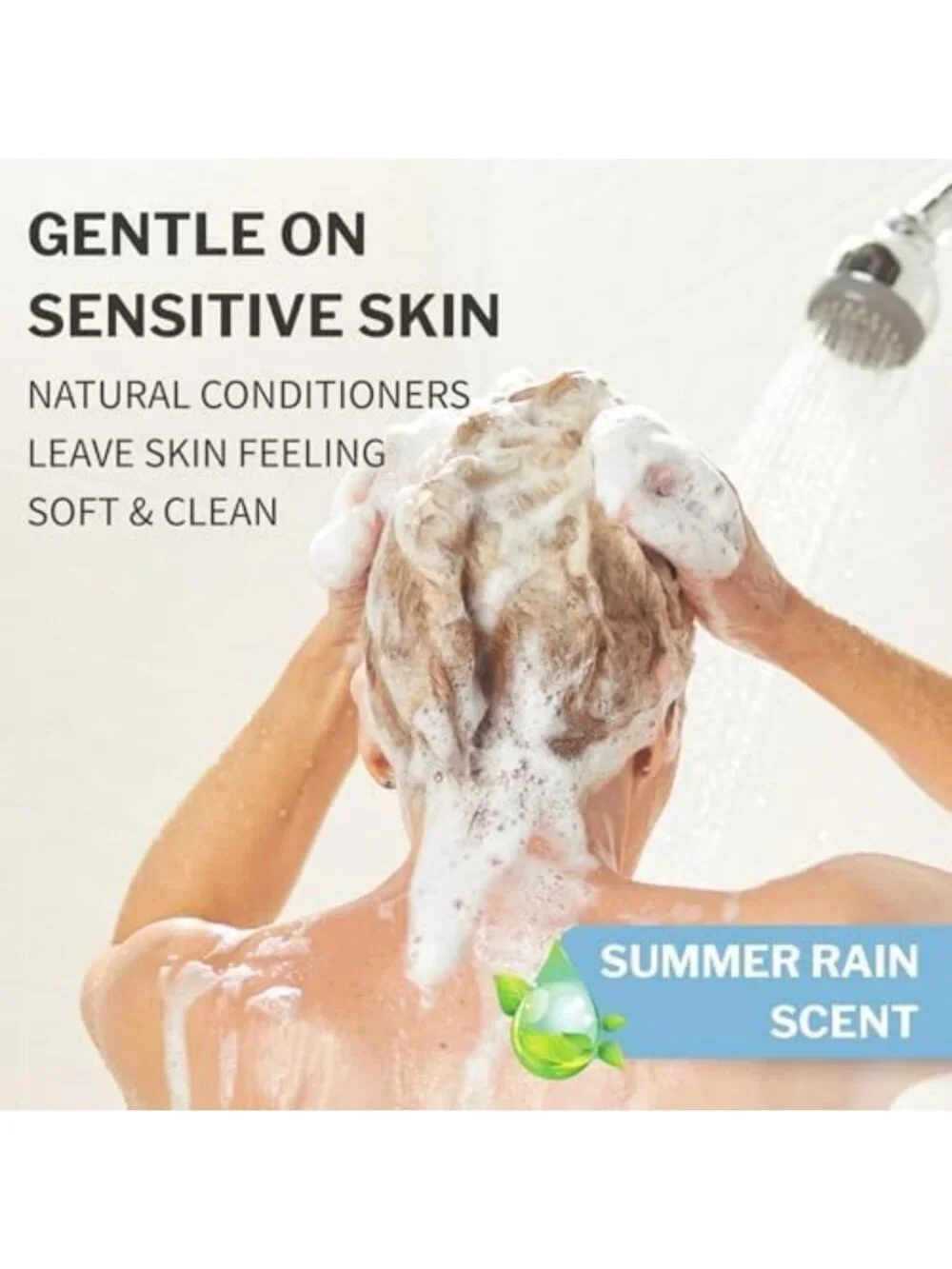 Gentle Body Wash & Shampoo Set, Summer Rain Scent, 1 Gallon, 4-Pack